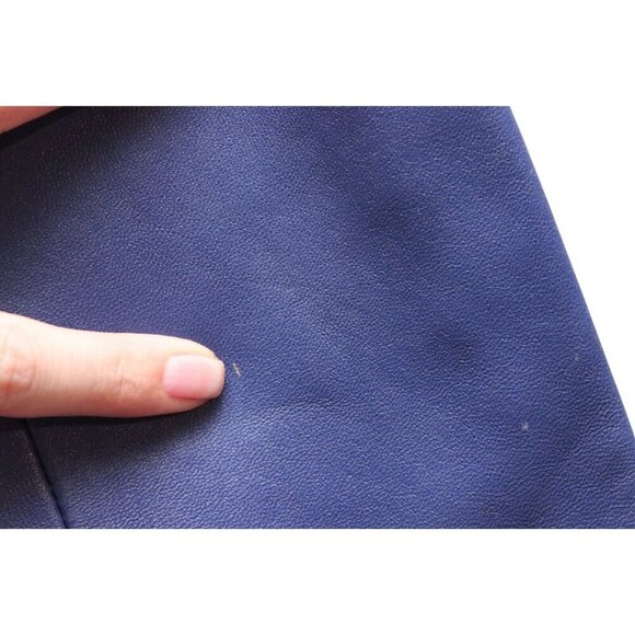 Vintage 80s 90s Genuine Leather Skirt Size 8 Blue Purple Glam Rock Retro Punk - Picture 7 of 13